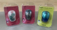 Lot of 3 Logitech M317C Collection Wireless Mouse: Blue Aroura Chirpy Red & More picture