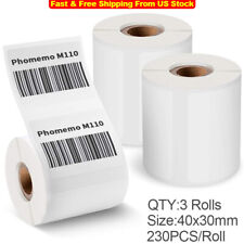 3 Rolls 40x30mm Sticker Label Self-Adhesive  Paper for Phomemo M110/M200 Printer picture