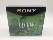 New & Sealed Sony CD - RW 5 Pack Blank Discs 700MB 80Min Rewritable 5CDRW700L picture