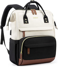 LOVEVOOK Laptop Backpack for Women, 17 Inch Work 17.3 inch, Beige-black  picture