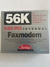 56k V.92 PCI INTERNAL FAX MODEM / Sterling  Comm Model S20.  New Sealed Box. picture
