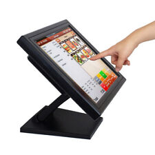 15'' LCD VGA Touch Screen Monitor USB Port POS Stand Restaurant Pub Bar Retail picture