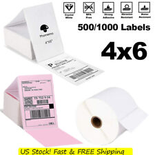 500/1000 4 x 6 Fanfold/Roll Direct Thermal Shipping Labels For Phomemo Printer picture