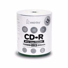 Smartbuy CD-R 52X 700MB/80Min Silver Inkjet Hub Printable Blank Recordable Disc picture