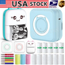 Mini Pocket Thermal Printer Wireless Bluetooth Inkless Photo 14 Roll Paper + Pen picture
