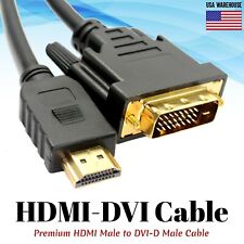 HDMI Male to DVI-D Male Cable 1.5ft 3ft 6ft 10ft 25ft Monitor HDMI-DVI DVI HDTV picture