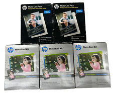 LOT OF 5 PACKS HP Photo Card 5x7 Paper w/ Envelopes (50) 4x6 Paper (25) SF791A picture