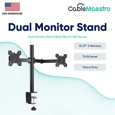 Desk Mount Dual Monitor Screen Stand Bracket Adjustable Tilt Swivel 17 21 24 27 picture