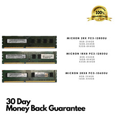 Micron 8GB 16GB 32GB (2x4GB, 4x4GB, 8x4GB) 1Rx8 2Rx8 DDR3-10600-12800U PC RAM picture