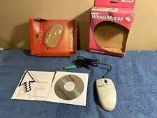 Vintage Off White Microsoft Wheel Mouse. 3.0 Win PS/2 Compatible. picture