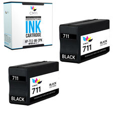 2 Pack Black Ink Cartridges for HP 711 fits DesignJet T120 T1300 T520 T125 T130 picture