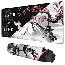 Desk Mat Black and White Cherry Blossom Extended Gaming Mouse Pad Large 35.4