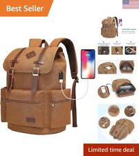 Large Versatile Multi-functional Vintage Backpack - 35L Capacity - Brown picture