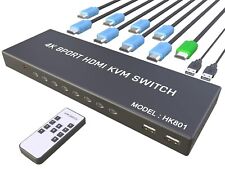 HDMI KVM Switch, 8 Port USB HDMI Switches, 8 in 1 Out KVM with IR Remote picture