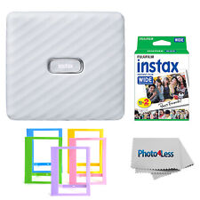 Fujifilm Instax Link Wide Printer Ash White | Twin Pack Film | Plastic Frames picture