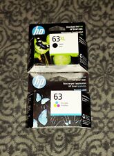 NIB GENUINE HP 63XL Black & 63 Tri-Color Original Ink Cartridges Exp 2025 2026 picture