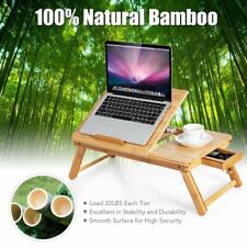 Ergonomic Bamboo Laptop Desk - Adjustable Stand, Tilt Top, Drawer, Eco-Friendly picture