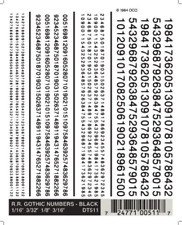 NEW Woodland Train Decal Sheet RR Gothic Numbers Black 1/16-3/16