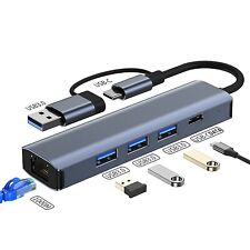 USB 3.0 To Ethernet Adapter 5 In 1 Multiport Hub With Gigabit And Type-C Laptop picture