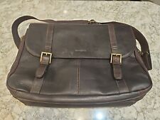 Samsonite Brown Leather Laptop Business Bag Briefcase Messenger Shoulder Bag EUC picture