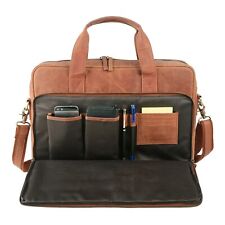 Buffalo Leather Laptop Messenger Office College Satchel Briefcase Bag for Gift2 picture