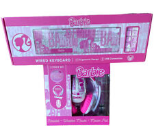 BARBIE COMPUTER ACCESSORY BUNDLE Includes Headphones, Mouse & Pad & Keyboard. picture