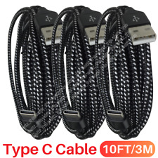3-Pack Braided USB C Type-C Fast Charging Data SYNC Charger Cable Cord 10FT Long picture