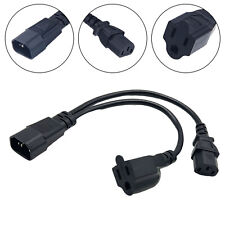 NEW C14 Male To C13 Nema 5‑15R Y Splitter Power Cord Extension Adapter Cable picture