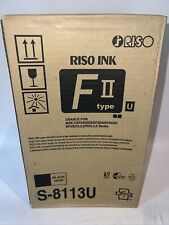 Genuine Riso S8113U Black F II Type Duplicator Ink Box of 2 New &  picture