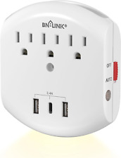  Multi Plug Outlet, USB Wall Charger Surge Protector with 3 Outlets, 3 USB Charg picture