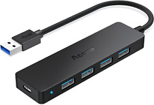 Aceele 5-Port USB 3.0 Hub, Ultra-Slim USB Hub with USB-C Powered Port[Charging/M picture