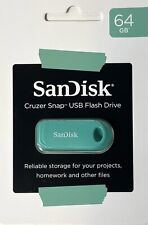 SanDisk Cruzer Snap USB 2.0 Flash Drive 64GB Teal New in Original Packaging picture