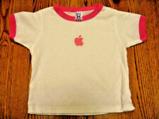 APPLE logo T-SHIRT Pink Ringer size 3 Girls SM BRAND NEW 3T S NWOT tee toddler picture
