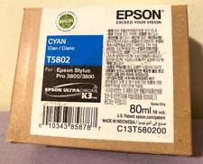 Genuine Epson T5802 Cyan 80ml Ink For Epson Stylus 3800/3880 -- New 11/2018 picture