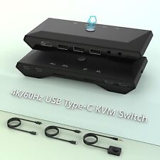 Dual USB C KVM Switch 2 Computers, 4K 60Hz USB C Switch 2 in 1 Out 2 Port Type-C picture