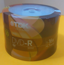 TDK DVD-R Recordable Discs 16x Speed 120 Minutes 4.7 GB - Pack of 50 Brand New picture