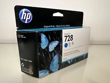 New Genuine HP 728 Cyan Blue 130ml Ink Cartridge F9J67A DesignJet SEALED 2024 picture