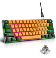 60% Wired Mechanical Keyboard, Mini Gaming Keyboard with 61 Brown Switches picture