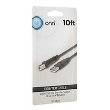 Onn, ONA17HO041, 10ft Usb Printer Cable, Black 10 foot,  picture