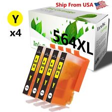 4PK 564 564XL Yellow Ink Cartridge For Officejet 4620 Photosmart 6525 Printer picture