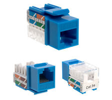 Cat5e Blue Keystone Jack 45° Angled Punchdown Network Connector Multipack LOT picture
