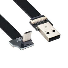 Up Angled USB 2.0 Type-A Male to Micro USB 5Pin Male Data Flat Slim FPC Cable picture