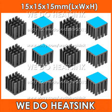 15x15x15mm Silver / Black Slotted Anodized Aluminum Heatsink With Adhesive Tapes picture