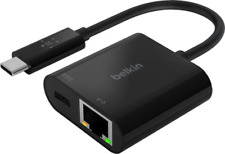 Belkin USB C To Ethernet + Charge Adapter  Gigabit Ethernet Port INC001BTBK x2 picture