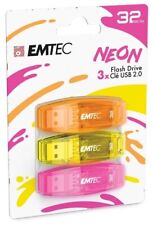 EMTEC NEON C410 USB 2.0 32GB Flash Drive 3-Pack picture