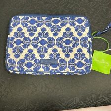 Vera Bradley Blue Tiled Quilted E-Reader Tablet Sleeve Protective Case Ipad Mini picture