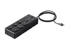 Monoprice Heavy Duty 6 Outlet Metal Surge Protector Power Box Black w/ 6ft Cord picture