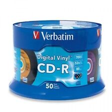 100 VERBATIM 700MB 52X CD-R Digital Vinyl Media Disc Spindle (2x50pk) picture