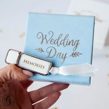 Leather USB 2.0 Flash Drive White Box Pendrive Storage Custom Wedding Gift logo picture