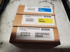 NEW SET 3 GENUINE EPSON SC-P800 HD INKS 80ml T8502 T8504 T8509 2022-2023 picture